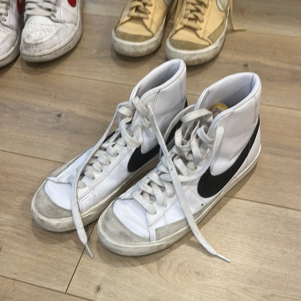 Nike High-Top Sneakers with Black Swoosh